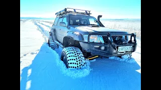 Испытание AVTOROS MX-PLUS в снегу на Nissan Patrol Y61