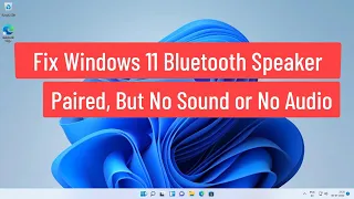 Fix Windows 11 Bluetooth Speaker Paired, But No Sound or No Audio