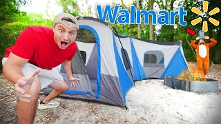 $1,000 Overnight Walmart Survival Challenge on GOAT ISLAND (ft. AYO FISHING!)