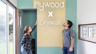 Is Drywall better than Plywood Walls? (testing drywalls on our shipping container bathroom) #084