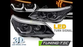 HEADLIGHTS ANGEL EYES LED 3D fits BMW E60 E61 03-07