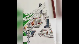 Drawing a City map, episode 3, the port part 2.