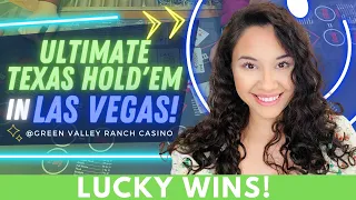 💜 ULTIMATE TEXAS HOLD'EM IN LAS VEGAS WITH A BIG PROGRESSIVE! LUCKY WINS!