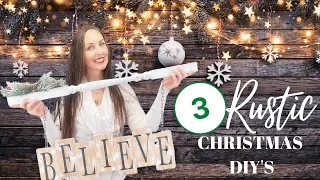 3 RUSTIC CHRISTMAS DIYS | EASY WOOD CHRISTMAS DIYS | DIY CHRISTMAS CHURCH | DIYS WITH SPINDLES