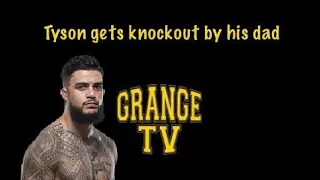 Tyson Pedro gets knocked out by his dad