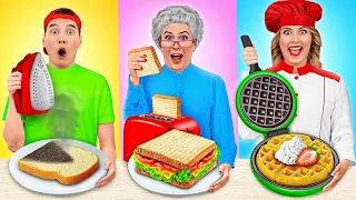 Reto De Cocina Yo vs Abuela | Gadgets y Trucos Secretos Fáciles por Mega DO Challenge