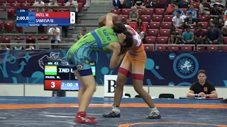 1/4 WW - 43 kg: M. PATEL (IND) v. M. SAMIEVA (UZB)