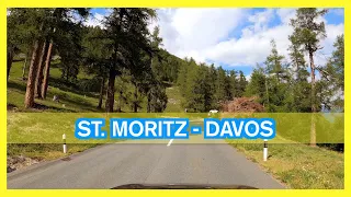 Driving from St. Moritz to Davos 🇨🇭 Albulapass Switzerland scenic drive in 4K