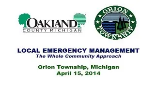 Orion Township Emergency Management 4/15/14