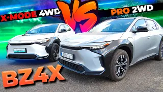 Toyota BZ4X - порівняння PRO 2WD VS X-MODE 4WD