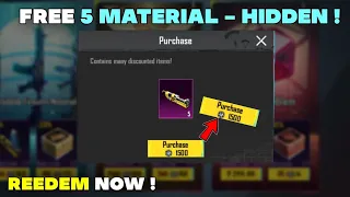 NEW TRICK 😍 Free Direct 5 Material In Bgmi & Pubg | How To Get Free Materials In Bgmi  !