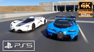 GT7 (PS5) SRT Tomahawk VGT vs Bugatti Vision GT - Special Stage Route X (4K HDR)