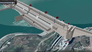Three Gorges Dam in Google Earth 谷歌地球中的三峡大坝