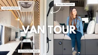 VAN TOUR | Couple Converts Transit Van into Minimalist Tiny Home | Modern Luxury VANLIFE