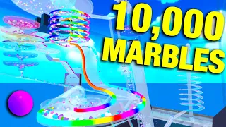 I SENT 10,000 MARBLES into this HUGE MARBLE RUN!!! - Marble World