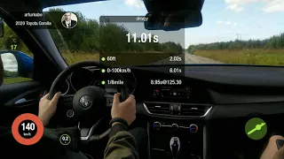 Alfa Romeo Gulia Veloce Q4 Turbo 2.0 280HP Acceleration