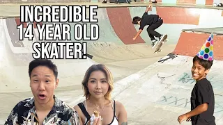 INCREDIBLE 14 YEAR OLD SKATER!! - Skating Hawaii Kai Skatepark With Nana And Cyprus