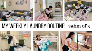 STAY AT HOME MOM OF 3 WEEKLY LAUNDRY ROUTINE // CLEANING ROUTINE MOTIVATION // Jessica Tull cleaning