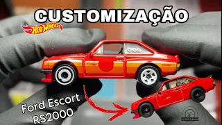 Customização Hot Wheels Ford Escort RS2000 | How to Custom Hot Wheels Escort RS2000 Asmr Custom