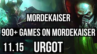 MORDEKAISER vs URGOT (TOP) | 900+ games, 1.2M mastery, 2/1/3 | NA Diamond | v11.15