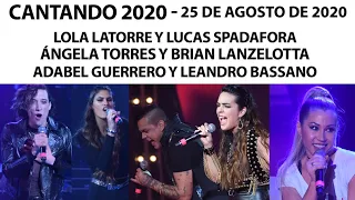Cantando 2020 - Programa 25/08/20 - Lola, Lucas, Ángela, Brian y Adabel comienzan la ronda de #Rock