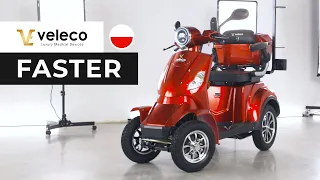 Veleco FASTER – Stabilny 4-kołowy elektryczny skuter inwalidzki z pojemnym bagażnikiem