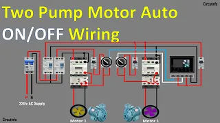 Two Pump Motor Automatic ON/OFF  Control and Power Wiring Connection/Selector switch 3 position