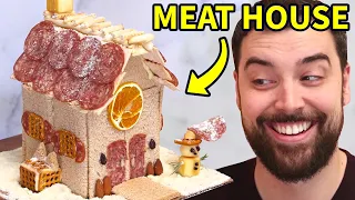 Making a Charcuterie “Gingerbread” House with Meat & Cheese