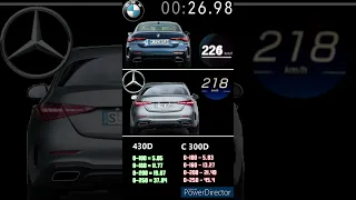 BMW 430D XDRIVE 286PS VS MERCEDES C300D 4MATIC 265PS ACCELERATION 0-250KM/H #shorts