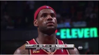 LeBron James NASTY Triple Double 2010 Playoffs R1G4 at Bulls - 37 Pts, 12 Rebs, 11 Dimes, KILLER!!!