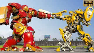 HulkBuster vs Bumblebee Full Fight Scenes (2023) - The Great War [HD]