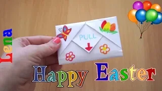 Überraschungskarte zu Ostern basteln🐰Hase zeichnen✉️ Pull Tab envelope to Easter🐰Letter Fold Origami