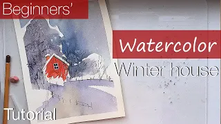 WATERCOLOR TUTORIAL WINTER LANDSCAPE FOR BEGINNERS