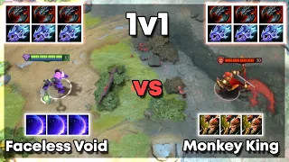 Faceless Void vs Monkey King with 3x Satanic and 3x Moon Shard - Dota 2 1v1