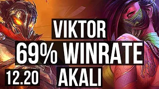 VIKTOR vs AKALI (MID) | 69% winrate, 1/2/13 | KR Master | 12.20
