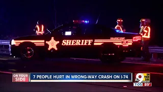 Alcohol believed to be factor in wrong-way crash that injured 7 on I-74