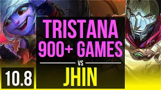 TRISTANA & Leona vs JHIN & Thresh (ADC) (DEFEAT) | 900+ games, Legendary | KR Master | v10.8