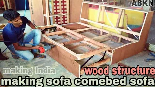 how to make sofa comebed wood structure chaina mechanism making full tutorial