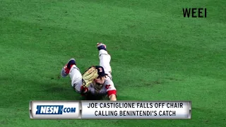 Joe Castiglione falls off chair after Andrew Benintendi's heroic catch