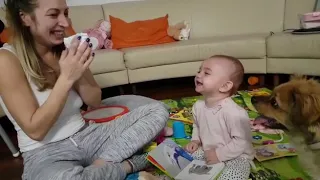 Baby laughing at sneezing