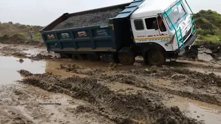 Indian Heavy Duty Big Trucks On Dangerous Mud Road | Never Ever Seen Before.