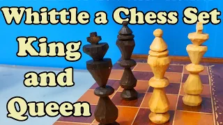 Whittling a Chess Set!  King and Queen Step By Step Beginner Wood Carving Guide