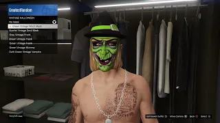 checking out the NEW Green Vintage Witch Mask in Grand Theft Auto 5 Online (Halloween)