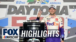 Denny Hamlin wins Daytona 500 amid scary crash on final lap | NASCAR ON FOX HIGHLIGHTS