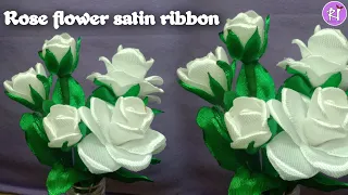 DIY | How to make satin ribbon flowers rose easy | Rose Flowers making