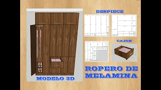 Como hacer un ropero de melamina -  sketchup