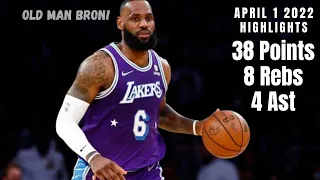 Lebron drops 38 PTS 8 REBS & 4 ASTS vs New Orleans Pelicans! April 1ST HIGHLIGHTS