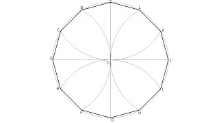 Dodecágono regular inscrito en una circunferencia