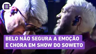 Belo se emociona e chora ao cantar 'Reinventar' em 1º show após anúncio da separação de Gracyanne!