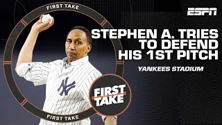 'It was a choke job!' - Stephen A. tries to defend his first pitch at Yankees Stadium | First Take